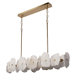 Люстра подвесная линейная с текстурированными мраморными элементами Marble square варинант исполнения - 3 | Loft Concept в Грозном