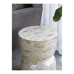 Приставной столик с мозаичным рисунком из раковин устриц Bone Inlay варинант исполнения - 7 | Loft Concept в Грозном