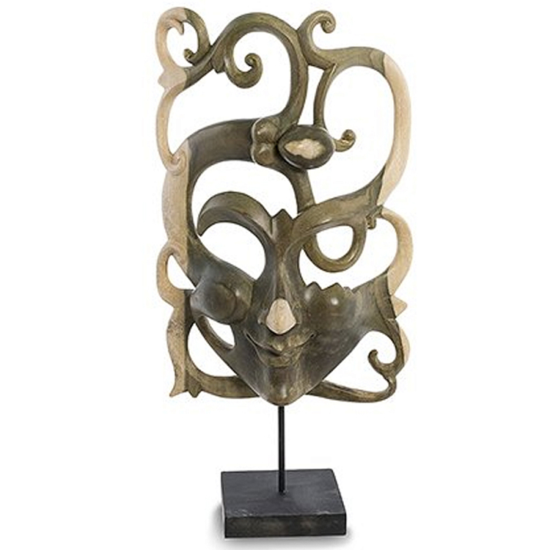 Маска ручной работы деревянная резная Mask Abstraction Бежевый в Грозном | Loft Concept 