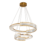 Светодиодная двухъярусная кольцевая люстра из хрусталя и стали и с пультом для регулировки света Maude Crystal Light варинант исполнения - 3 | Loft Concept в Грозном