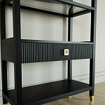 Стеллаж Elsa Dreams Black со стеклянными полками и ящиком варинант исполнения - 2 | Loft Concept в Грозном