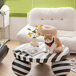 Дизайнерский журнальный стол круглый в чёрно-белую полоску Mypel варинант исполнения - 3 | Loft Concept в Грозном