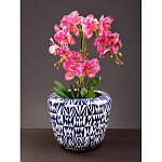 Кашпо с орнаментом в сочетании белого и синего цвета Artistic Flowerpot варинант исполнения - 4 | Loft Concept в Грозном