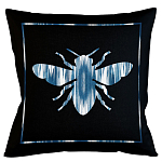 Подушка декоративная пчела с синим орнаментом Ikat Pattern варинант исполнения - 1 | Loft Concept в Грозном
