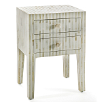 Тумбочка прикроватная White Pearl BEDSIDE CABINET 2 DRAWER варинант исполнения - 3 | Loft Concept в Грозном