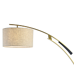 Торшер с изогнутой черной металлической ножкой и цилиндрическим абажуром из ткани Arched Metal Base  варинант исполнения - 2 | Loft Concept в Грозном