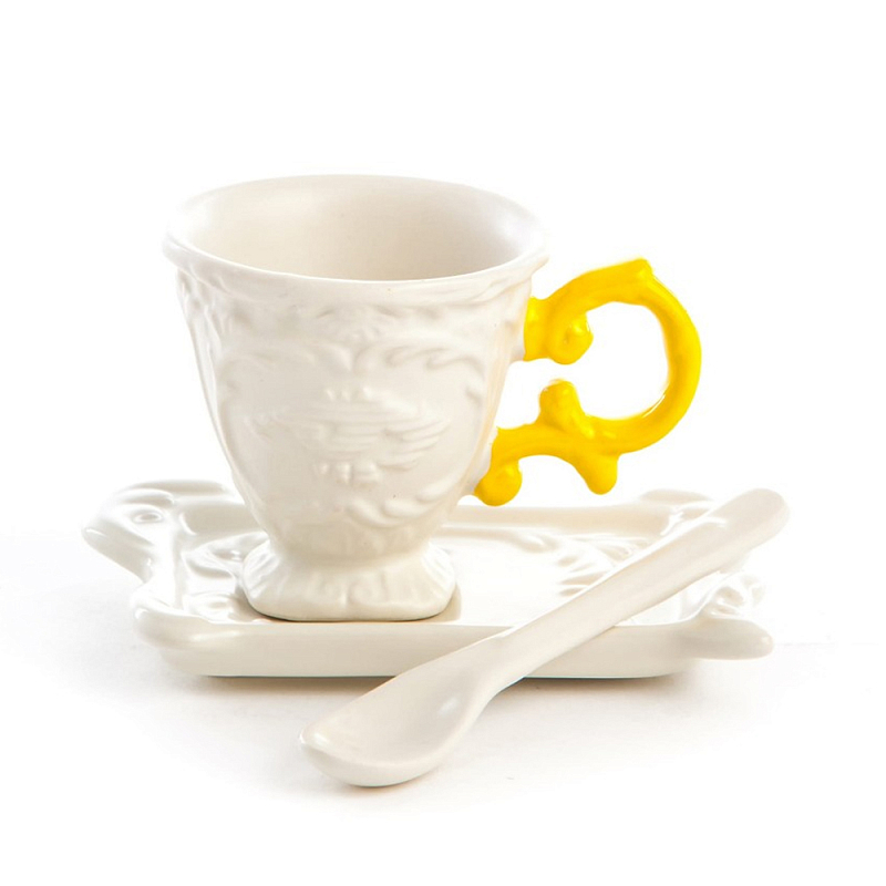 Кофейная пара Seletti I-Coffee Yellow Белый Желтый Кофейная пара Seletti I-Coffee Yellow Белый Желтый в Грозном | Loft Concept