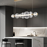 Подвесной светильник линейный с прозрачными стеклянными шарами разного диаметра Eurofase варинант исполнения - 16 | Loft Concept в Грозном