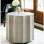 Приставной стол бежевый Stingray Skin Table кожа варинант исполнения - 2 | Loft Concept в Грозном