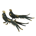 Статуэтка бронзовая синяя пара Фазаны Bronze Birds варинант исполнения - 1 | Loft Concept в Грозном