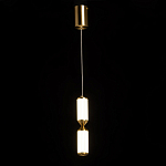 Подвесной светильник с двумя белыми рифлеными цилиндрическими плафонами Golden Swirl варинант исполнения - 3 | Loft Concept в Грозном