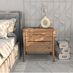 Тумба прикроватная из массива дуба с 2-мя ящиками Tasteful Furniture варинант исполнения - 2 | Loft Concept в Грозном