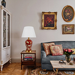 Настольная лампа бордовая с изображением птиц Slip Away варинант исполнения - 5 | Loft Concept в Грозном