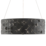 Люстра в форме цилиндра с чёрным фактурным абажуром Round Necklines варинант исполнения - 3 | Loft Concept в Грозном