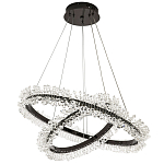 Люстра два кольца с хрустальным декором Rowan Crystal Ring Horizontal Black Chandelier варинант исполнения - 2 | Loft Concept в Грозном