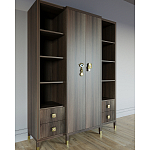 Большой шкаф с витриной Elsa Dreams Walnut варинант исполнения - 2 | Loft Concept в Грозном