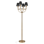 Торшер с металлическим основанием бронзового цвета с черными конусовидными абажурами Dignity варинант исполнения - 1 | Loft Concept в Грозном
