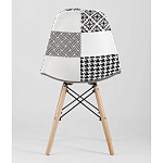 Пластиковый стул на ножках из массива бука Eames Черно-Белый Пэчворк варинант исполнения - 4 | Loft Concept в Грозном