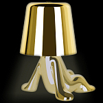 Настольная лампа фигурная золотого цвета с гладким абажуром Высота 17 см Sophia варинант исполнения - 7 | Loft Concept в Грозном