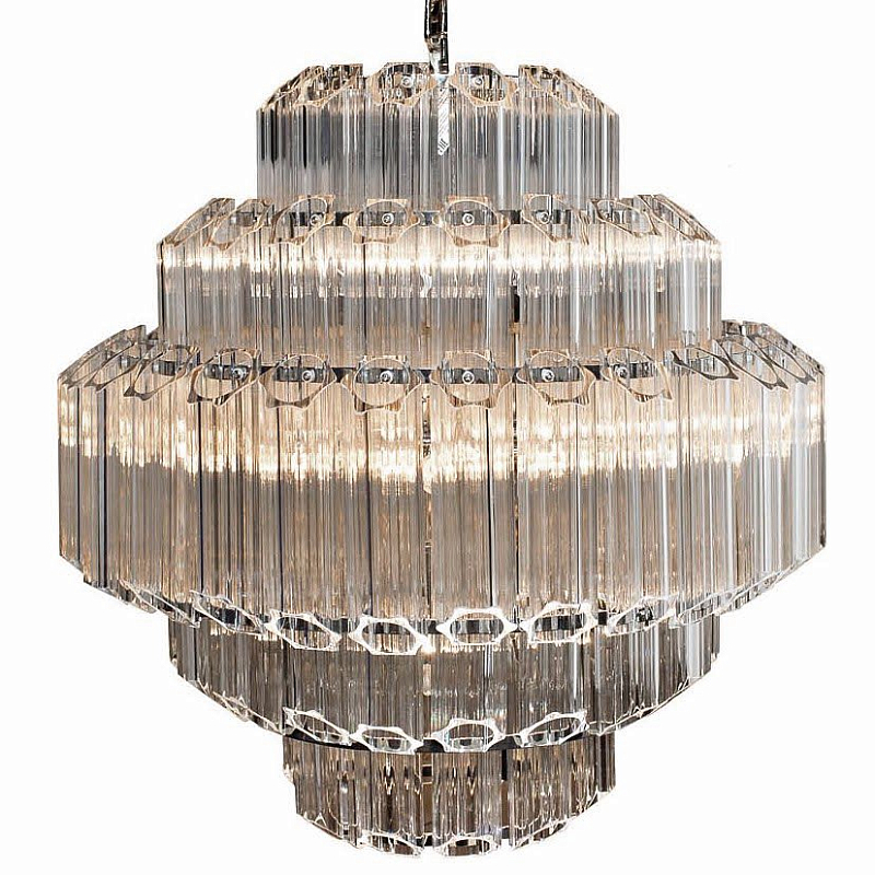 Люстра Hexagon tube Chandelier Хром Прозрачное Стекло Люстра Hexagon tube Chandelier Хром Прозрачное Стекло в Грозном | Loft Concept
