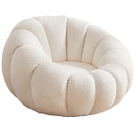 Круглое мягкое кресло с обивкой букле Harrett Boucle Armchair варинант исполнения - 1 | Loft Concept в Грозном