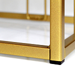 Пуф квадратный голубой велюр на золотом металлическом основании Celeste Blue варинант исполнения - 3 | Loft Concept в Грозном