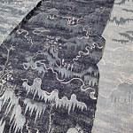 Мебельная ткань Вышивка темно-серый цвет 130 см T2-40 варинант исполнения - 2 | Loft Concept в Грозном