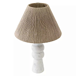 Настольная лампа с плетеным абажуром и белым мраморным основанием Simplicity and Nobility варинант исполнения - 1 | Loft Concept в Грозном