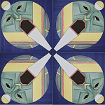 Плитка дизайнерская с узором Маска варинант исполнения - 2 | Loft Concept в Грозном