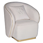 Кресло велюровое оттенка слоновой кости с простроченной спинкой Perfect Comfort варинант исполнения - 1 | Loft Concept в Грозном