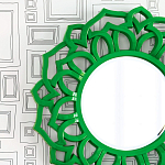 Зеркало круглое в ажурной зеленой раме Green Floral Pattern варинант исполнения - 1 | Loft Concept в Грозном