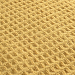 Плед из шерсти цвета охры с бахарамой Waffle Comfort варинант исполнения - 2 | Loft Concept в Грозном