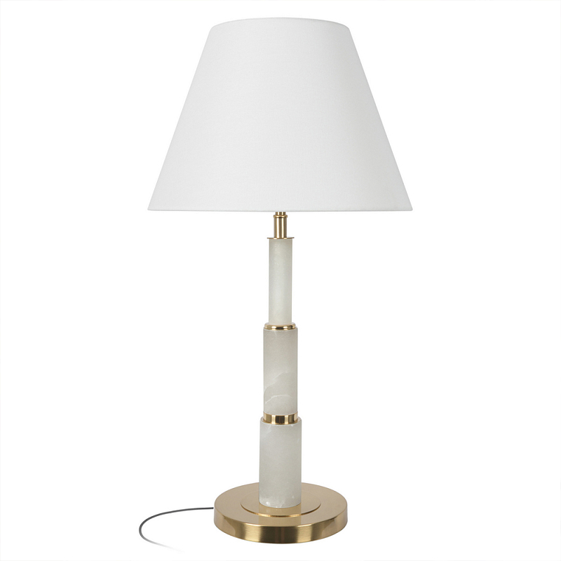 Настольная лампа с белым конусовидным абажуром More Tender Белый Бронза в Грозном | Loft Concept 