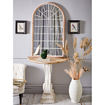 Зеркало-окно настенное в венецианском стиле с деревянной рамой бежевого цвета Venetian Smooth варинант исполнения - 4 | Loft Concept в Грозном