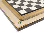 Шахматы из бронзы и натуральных камней Долерит и Мрамор с гравировкой Decorative Thematic Chess варинант исполнения - 4 | Loft Concept в Грозном