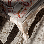 Мягкая банкетка из массива бука серая с растительным орнаментом Raffael Grey Floral Banquette варинант исполнения - 4 | Loft Concept в Грозном