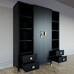 Большой шкаф с витриной Elsa Dreams Black варинант исполнения - 2 | Loft Concept в Грозном