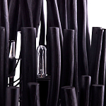 Люстра черная с несколькими ярусами деревянных палочек Bright Wooden Chandelier варинант исполнения - 10 | Loft Concept в Грозном