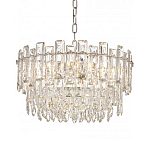 Круглая люстра с хрустальными подвесками на серебряном каркасе Gorgeous Crystal Light варинант исполнения - 9 | Loft Concept в Грозном