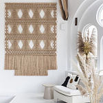 Панно на стену плетеное Макраме бежевый цвет  варинант исполнения - 5 | Loft Concept в Грозном