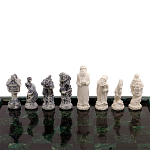 Шахматы Русские сказки с доской из натурального камня Змеевик Decorative Thematic Chess варинант исполнения - 4 | Loft Concept в Грозном