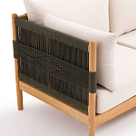 Садовый диван из тикового дерева и веревок Оreon варинант исполнения - 10 | Loft Concept в Грозном