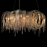 Люстра круглая подвесная с металлическими дугами и длинными цепочками 80 см Atlantis Chain варинант исполнения - 6 | Loft Concept в Грозном