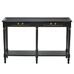 Консоль черная из массива березы с полкой и двумя ящиками Vintage варинант исполнения - 1 | Loft Concept в Грозном