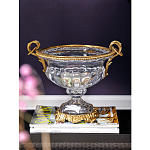 Чаша из прозрачного стекла с бронзовой подставкой и ручками Eden Garden варинант исполнения - 2 | Loft Concept в Грозном