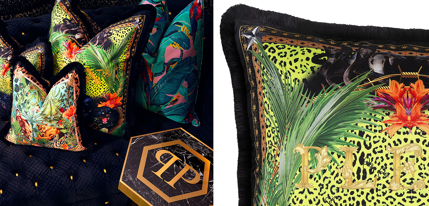 Подушка Philipp Plein Cushion Silk Jungle 70 x 70 Подушка Philipp Plein Cushion Silk Jungle 70 x 70 - Loft-Concept в Грозном