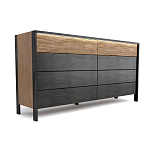 Комод 8 ящиков с подсветкой на рельефном фасаде Warm Industrial варинант исполнения - 7 | Loft Concept в Грозном