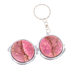 Зеркало брелок складное двухстороннее из натурального камня Родонит Stone Mirrors варинант исполнения - 6 | Loft Concept в Грозном