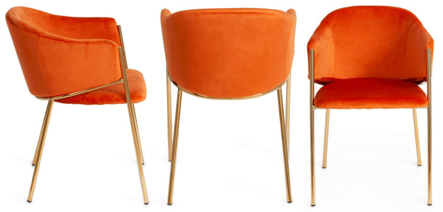 Стул Faisal Orange Velvet Chair Стул Faisal Orange Velvet Chair - Loft-Concept в Грозном