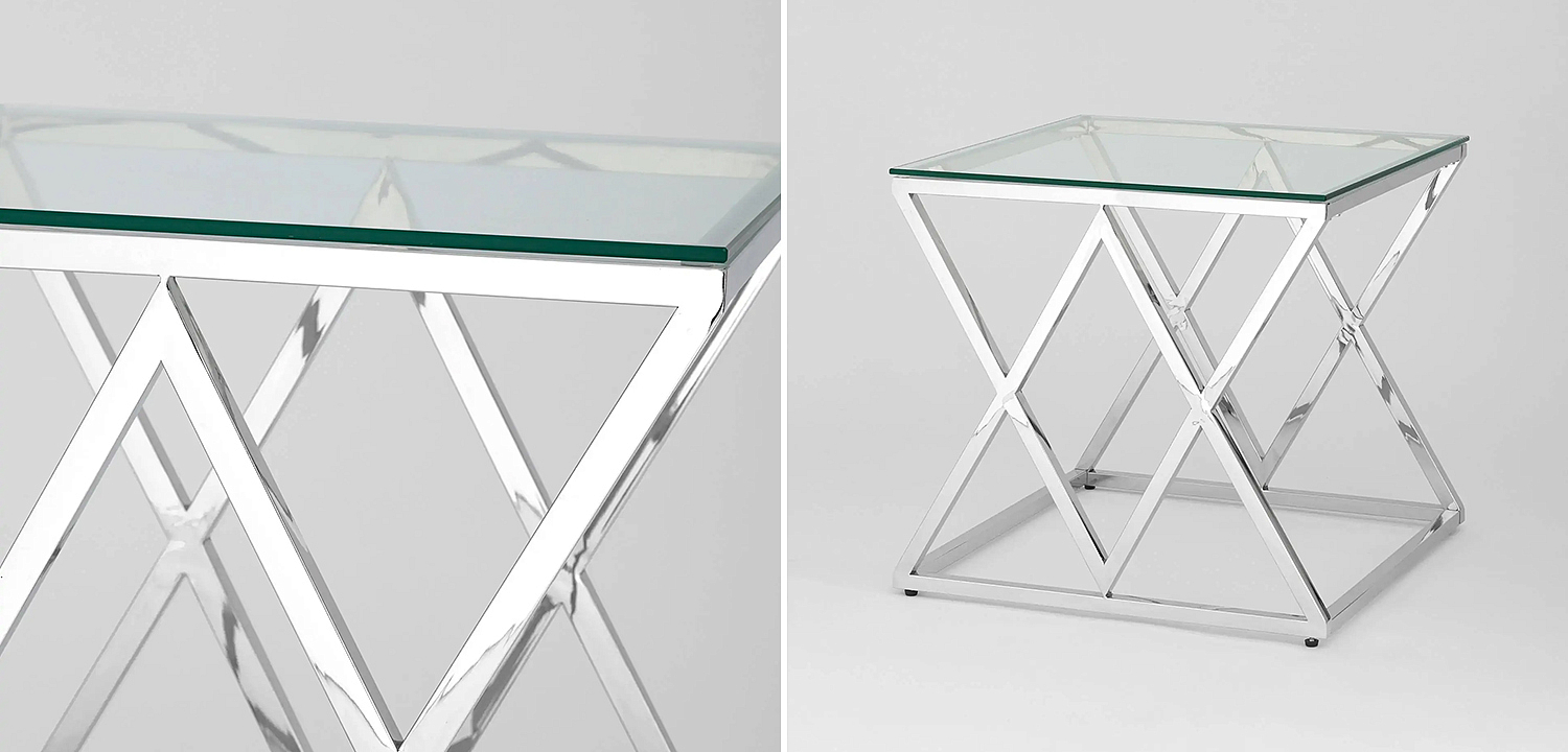 Стол приставной Geometry Rhombus Silver Стол приставной Geometry Rhombus Silver - Loft-Concept в Грозном